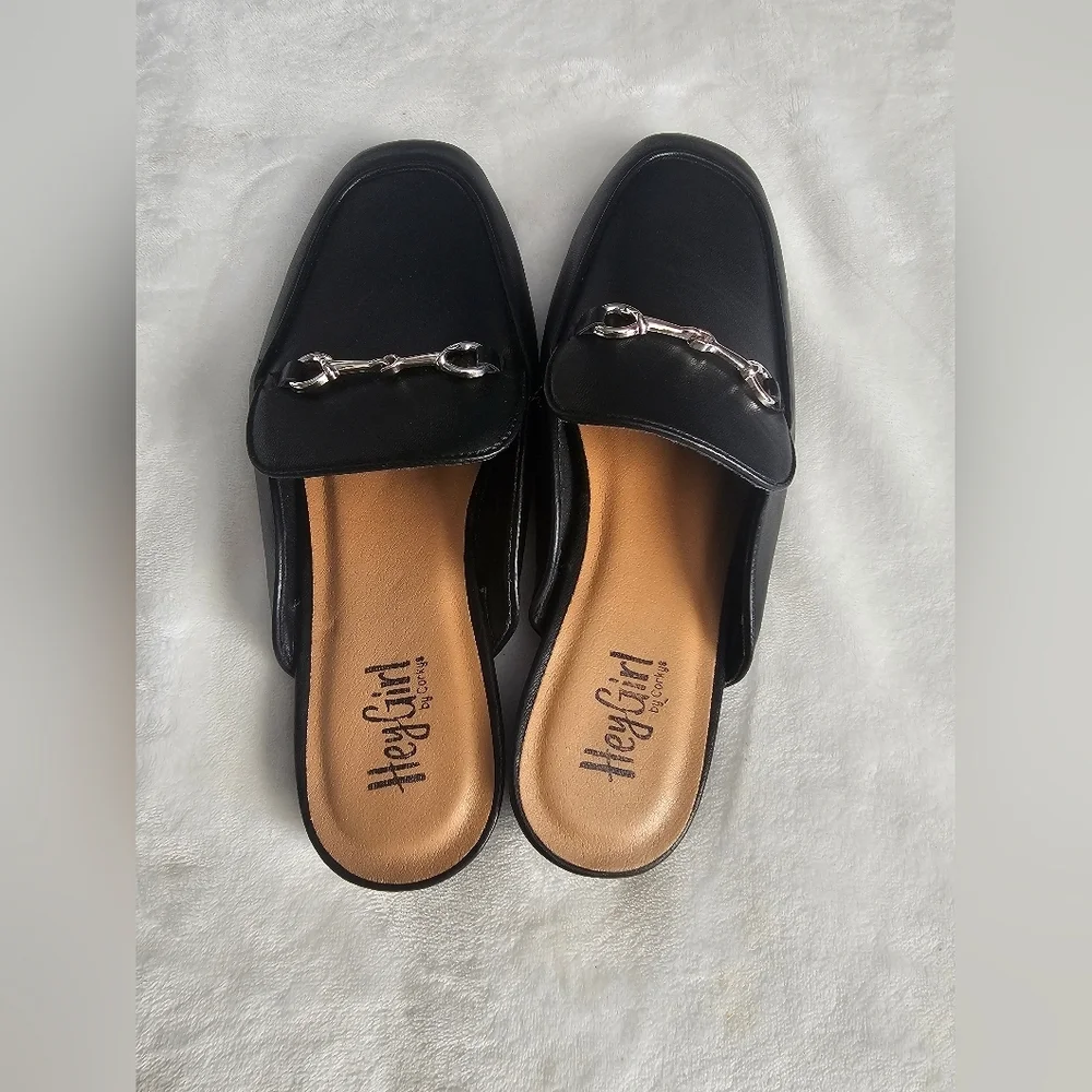 Corkys Black Loafers with Silver Accent